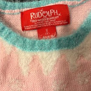Rudolph Kids Pink and Blue Sweater